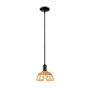 Innovations Lighting Natural Ballston Dome 8" Wide Mini Pendant Matte Black / Natural