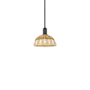 Innovations Lighting Natural Ballston Dome 9" Wide Mini Pendant Matte Black / Natural