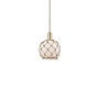 Innovations Lighting Farmhouse Rope 8" Wide Mini Pendant Champagne Bronze / White Glass with Brown Rope
