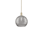 Innovations Lighting Athens Deco Swirl 12" Wide Pendant Champagne Bronze / Light Smoke Deco Swirl