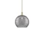 Innovations Lighting Athens Deco Swirl 14" Wide Pendant Champagne Bronze / Light Smoke Deco Swirl