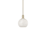 Innovations Lighting White Mouchette 8" Wide Mini Pendant Champagne Bronze / White Mouchette