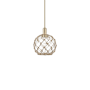 Innovations Lighting Farmhouse Rope 10" Wide Mini Pendant Champagne Bronze / Clear Glass with Brown Rope