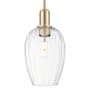 Innovations Lighting Preston 6" Wide Mini Pendant with Clear, Ribbed Glass Shade Champagne Bronze