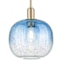Innovations Lighting Brookhaven Sphere 10" Wide Mini Pendant with Sapphire Blue Glass Shade Champagne Bronze