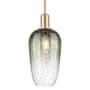 Innovations Lighting Brookhaven Flute 7" Wide Mini Pendant with Slate Glass Shade Champagne Bronze