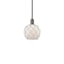 Innovations Lighting Farmhouse Rope 8" Wide Mini Pendant Oil Rubbed Bronze / White Glass with White Rope
