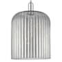 Innovations Lighting Bridal Veil 12" Wide Pendant with Light Smoke, Ribbed Glass Shade Polished Chrome