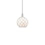 Innovations Lighting Farmhouse Rope 10" Wide Mini Pendant Polished Nickel / White Glass with Brown Rope