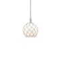 Innovations Lighting Farmhouse Rope 10" Wide Mini Pendant Polished Nickel / White Glass with White Rope