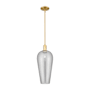 Innovations Lighting Chelsea 8" Wide Mini Pendant Satin Gold / Light Smoke Deco Swirl
