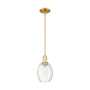 Innovations Lighting Preston 6" Wide Mini Pendant Satin Gold / Clear