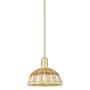 Innovations Lighting Natural Ballston Dome 9" Wide Mini Pendant Satin Gold / Natural