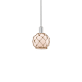 Innovations Lighting Farmhouse Rope 8" Wide Mini Pendant Brushed Satin Nickel / White Glass with Brown Rope
