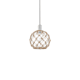 Innovations Lighting Farmhouse Rope 10" Wide Mini Pendant Brushed Satin Nickel / Clear Glass with Brown Rope