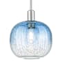 Innovations Lighting Brookhaven Sphere 10" Wide Mini Pendant with Sapphire Blue Glass Shade Brushed Satin Nickel