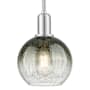 Innovations Lighting Brookhaven Globe 8" Wide Mini Pendant with Slate Glass Shade Brushed Satin Nickel