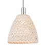 Innovations Lighting Natural Ballston Dome 12" Wide Pendant with Natural Rope Shade Brushed Satin Nickel