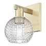 Innovations Lighting Athens 10" Tall Wall Sconce Antique Brass / Clear Basketweave