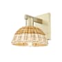 Innovations Lighting Natural Ballston Dome 12" Tall Wall Sconce Antique Brass / Natural