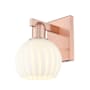 Innovations Lighting White Venetian 10" Tall Wall Sconce Antique Copper / White Venetian