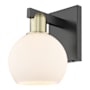 Innovations Lighting Athens 10" Tall Wall Sconce Black Antique Brass / Matte White