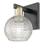 Innovations Lighting Athens 10" Tall Wall Sconce Black Antique Brass / Clear Basketweave