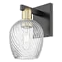 Innovations Lighting Salina 12" Tall Wall Sconce Black Antique Brass / Clear Spiral Fluted
