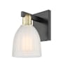 Innovations Lighting Brookfield 12" Tall Wall Sconce Black Antique Brass / White