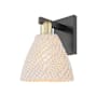 Innovations Lighting Natural Ballston Dome 11" Tall Wall Sconce Black Antique Brass / Natural