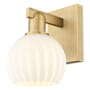 Innovations Lighting White Venetian 10" Tall Wall Sconce Brushed Brass / White Venetian