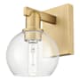 Innovations Lighting Athens 10" Tall Wall Sconce Brushed Brass / Clear