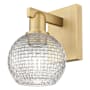 Innovations Lighting Athens 10" Tall Wall Sconce Brushed Brass / Clear Basketweave