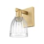 Innovations Lighting Brookfield 12" Tall Wall Sconce Brushed Brass / Clear