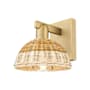 Innovations Lighting Natural Ballston Dome 11" Tall Wall Sconce Brushed Brass / Natural