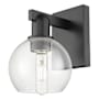 Innovations Lighting Athens 10" Tall Wall Sconce Matte Black / Clear
