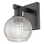 Innovations Lighting Athens 10" Tall Wall Sconce Matte Black / Clear Basketweave