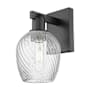 Innovations Lighting Salina 12" Tall Wall Sconce Matte Black / Clear Spiral Fluted