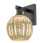 Innovations Lighting Preston 12" Tall Wall Sconce Matte Black / Mercury