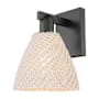 Innovations Lighting Natural Ballston Dome 11" Tall Wall Sconce Matte Black / Natural
