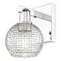 Innovations Lighting Athens 10" Tall Wall Sconce Polished Chrome / Clear Basketweave