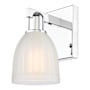Innovations Lighting Brookfield 12" Tall Wall Sconce Polished Chrome / White