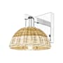 Innovations Lighting Natural Ballston Dome 12" Tall Wall Sconce Polished Chrome / Natural