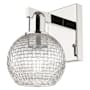 Innovations Lighting Athens 10" Tall Wall Sconce Polished Nickel / Clear Basketweave