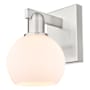 Innovations Lighting Athens 10" Tall Wall Sconce Brushed Satin Nickel / Matte White