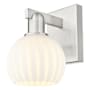 Innovations Lighting White Venetian 10" Tall Wall Sconce Brushed Satin Nickel / White Venetian