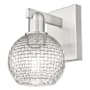Innovations Lighting Athens 10" Tall Wall Sconce Brushed Satin Nickel / Clear Basketweave