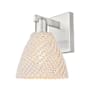 Innovations Lighting Natural Ballston Dome 11" Tall Wall Sconce Brushed Satin Nickel / Natural