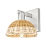 Innovations Lighting Natural Ballston Dome 12" Tall Wall Sconce Brushed Satin Nickel / Natural
