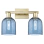 Innovations Lighting Bella 2 Light 17" Wide Vanity Light Antique Brass / Blue